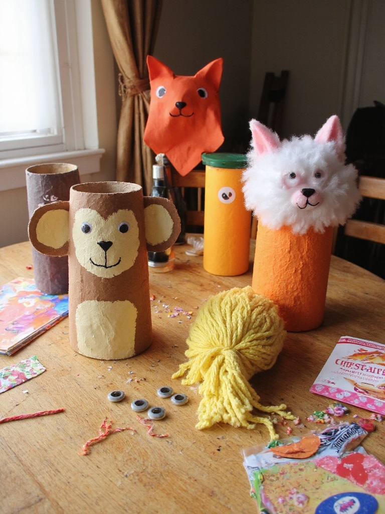 animaux en papier essuie-tout DIY
