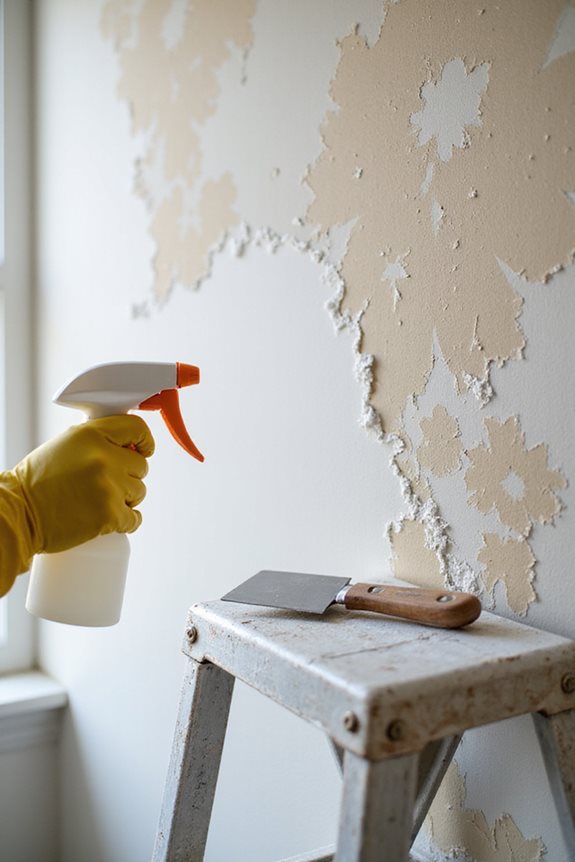 spray facile pour enlever le papier peint