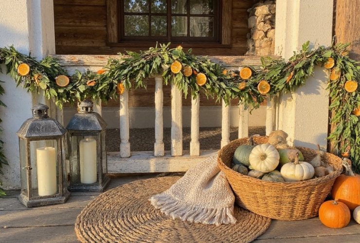 décoration de porche d'automne sans effort