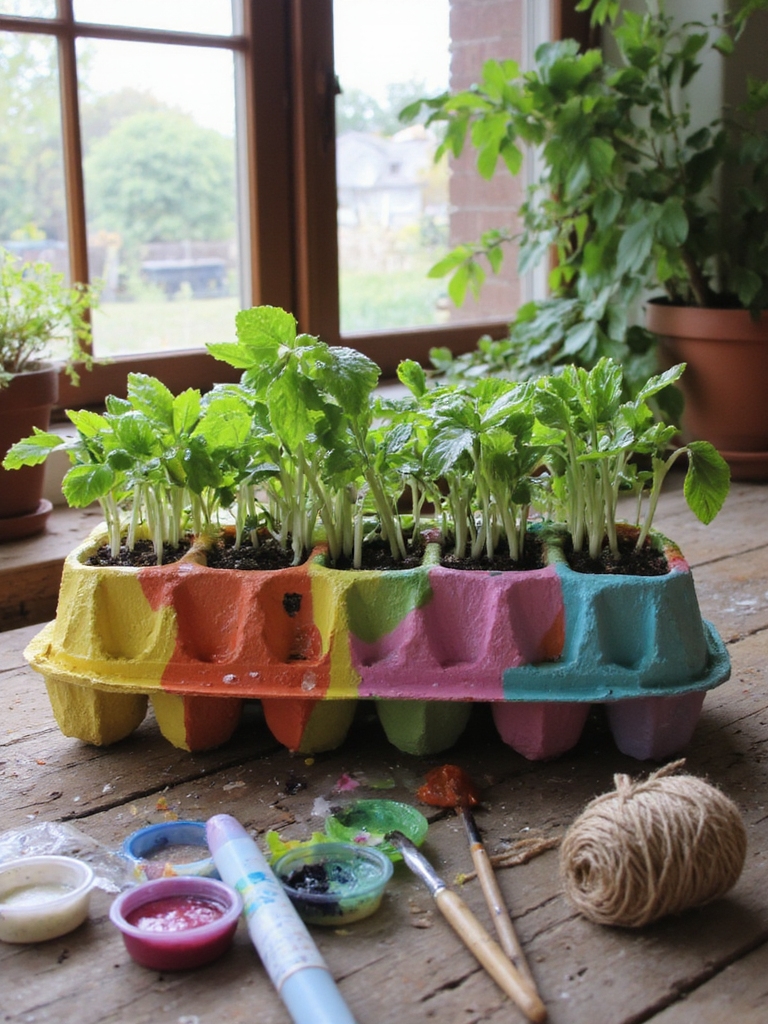 projet de jardinière en carton d'œufs