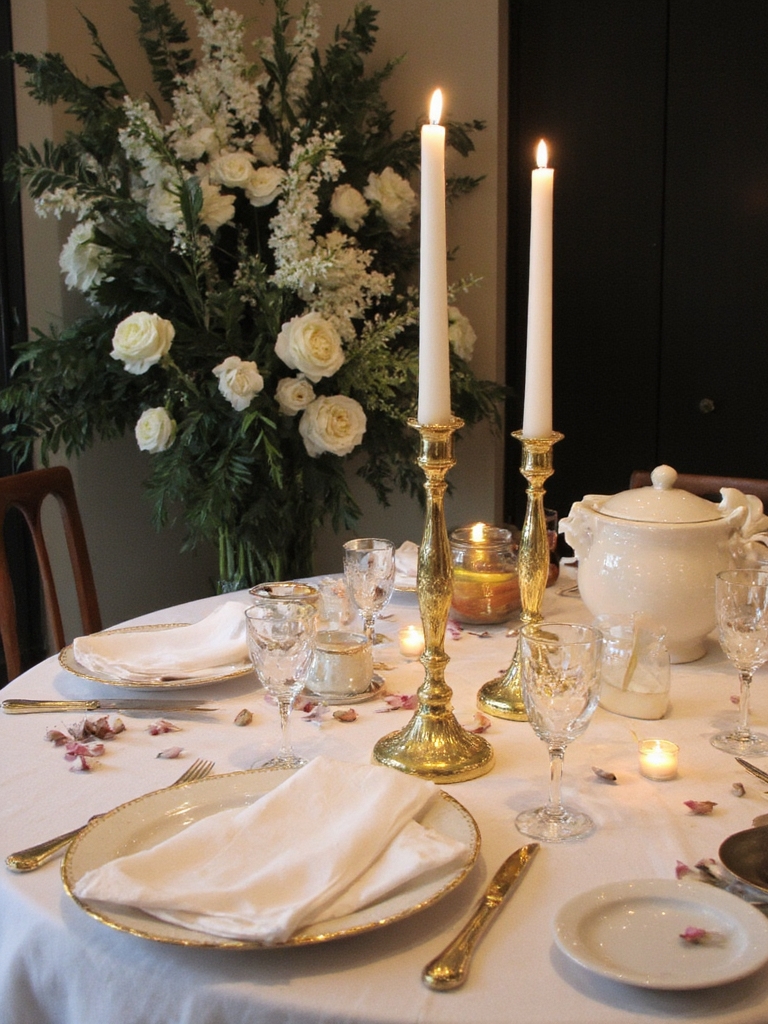 élégants bougeoirs en or