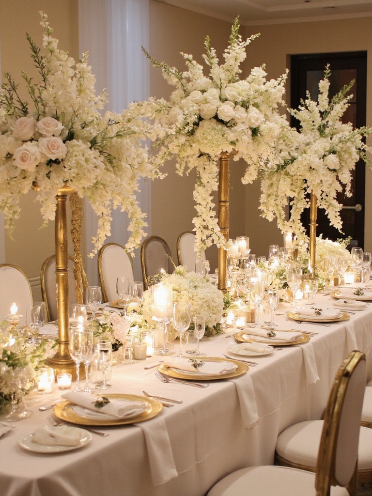 arrangements floraux dorés élégants