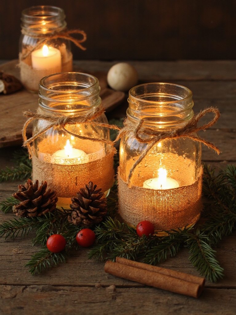 supports de bougie en bocal Mason