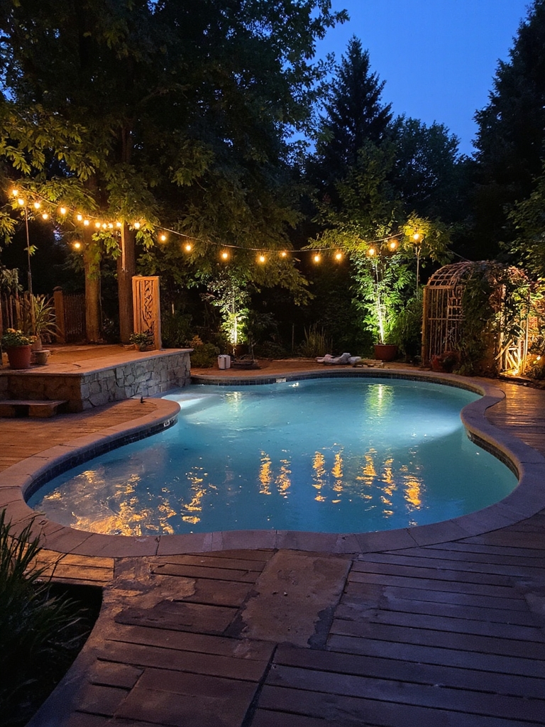 idées d'ambiance lumineuse pour piscine