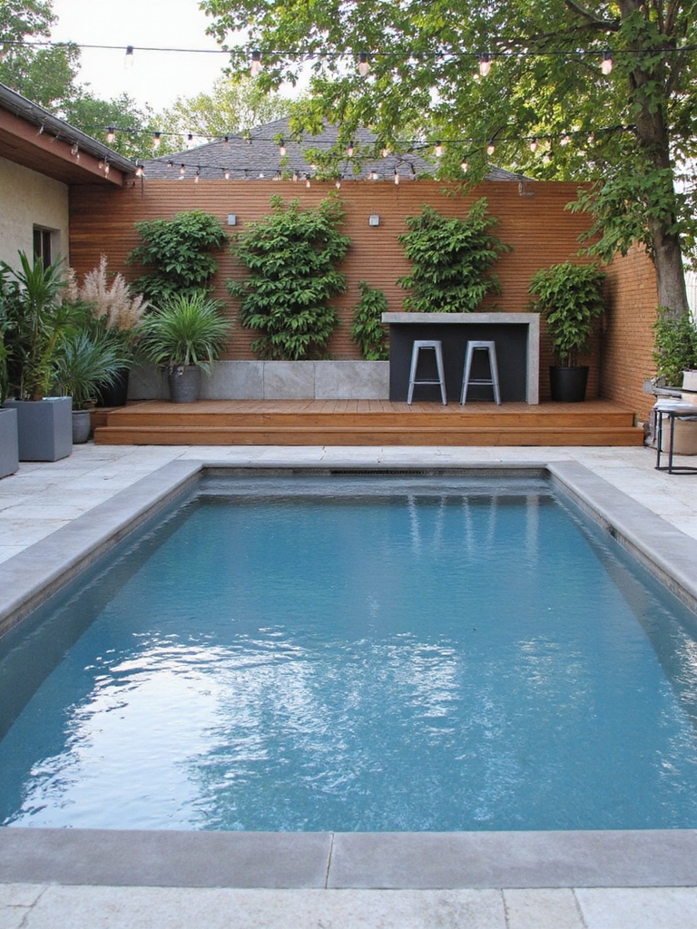 bar au bord de la piscine et détente