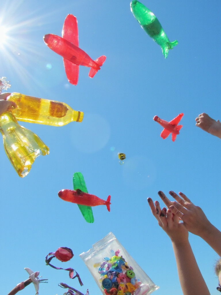 artisanat d'avion en bouteille recyclée