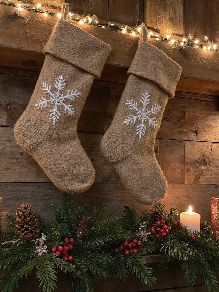 Idées de bas de Noël rustiques