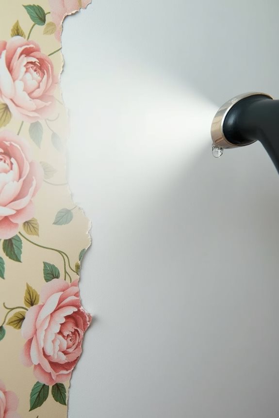 technique de retrait de papier peint à la vapeur