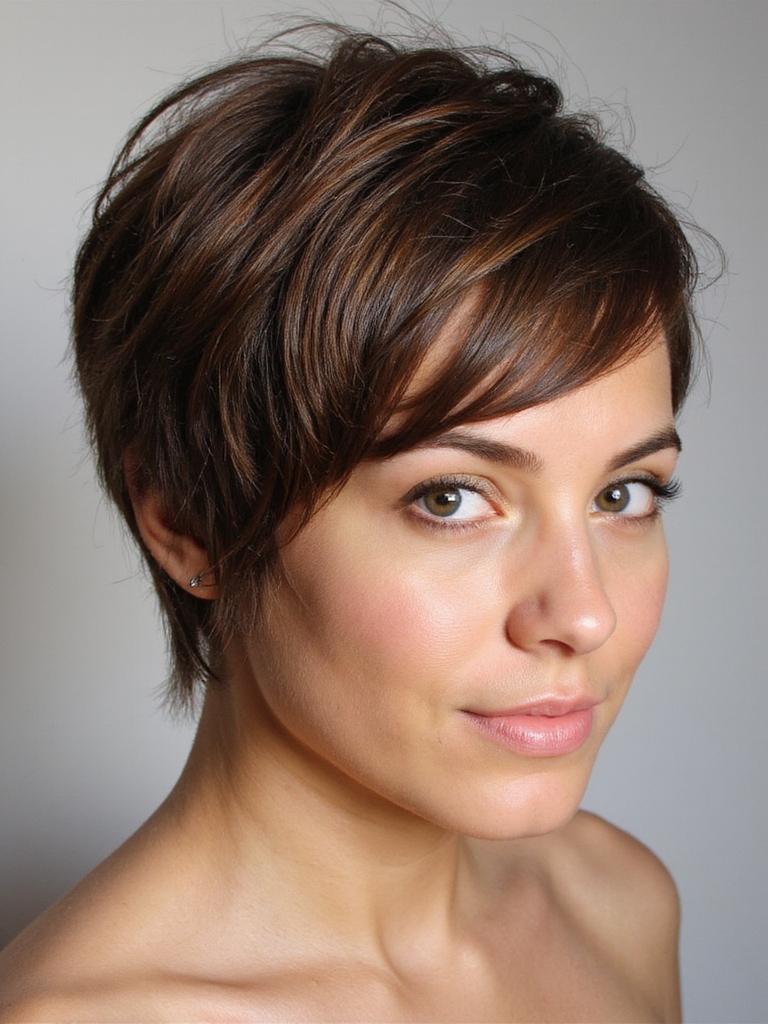 attrait de la coupe de cheveux courte asymétrique