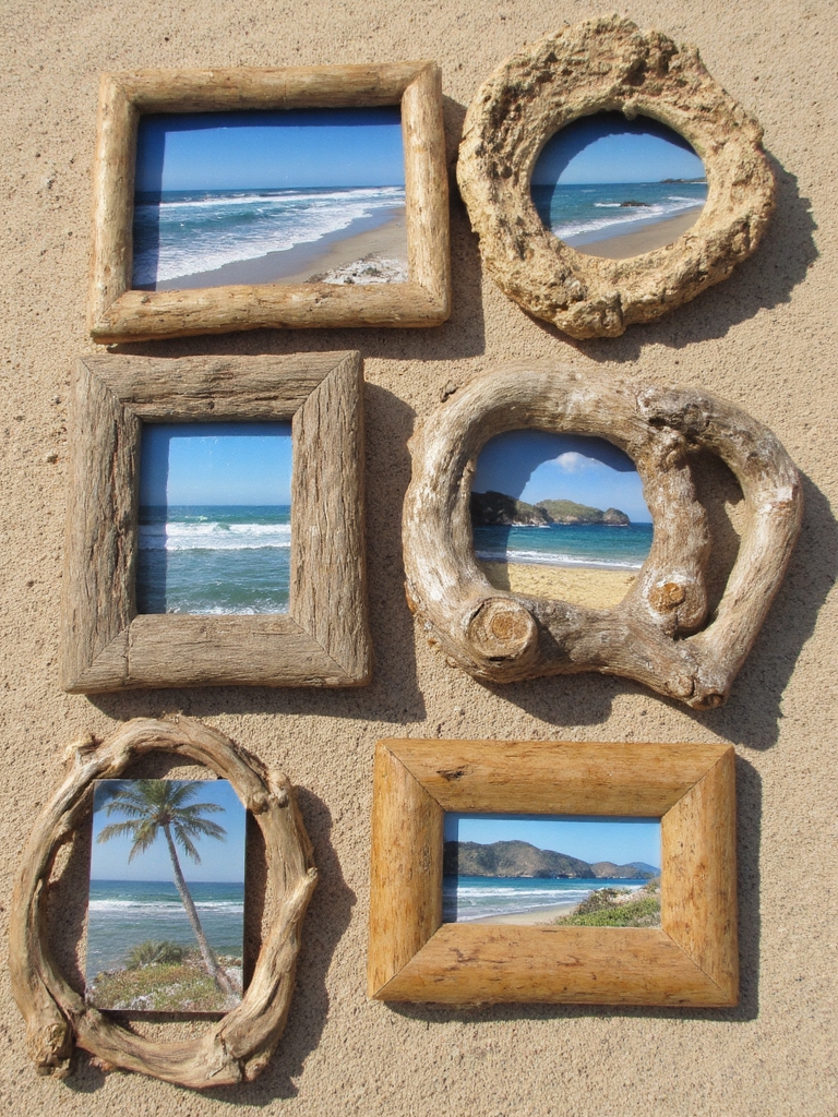 cadre photo en bois flotté charme