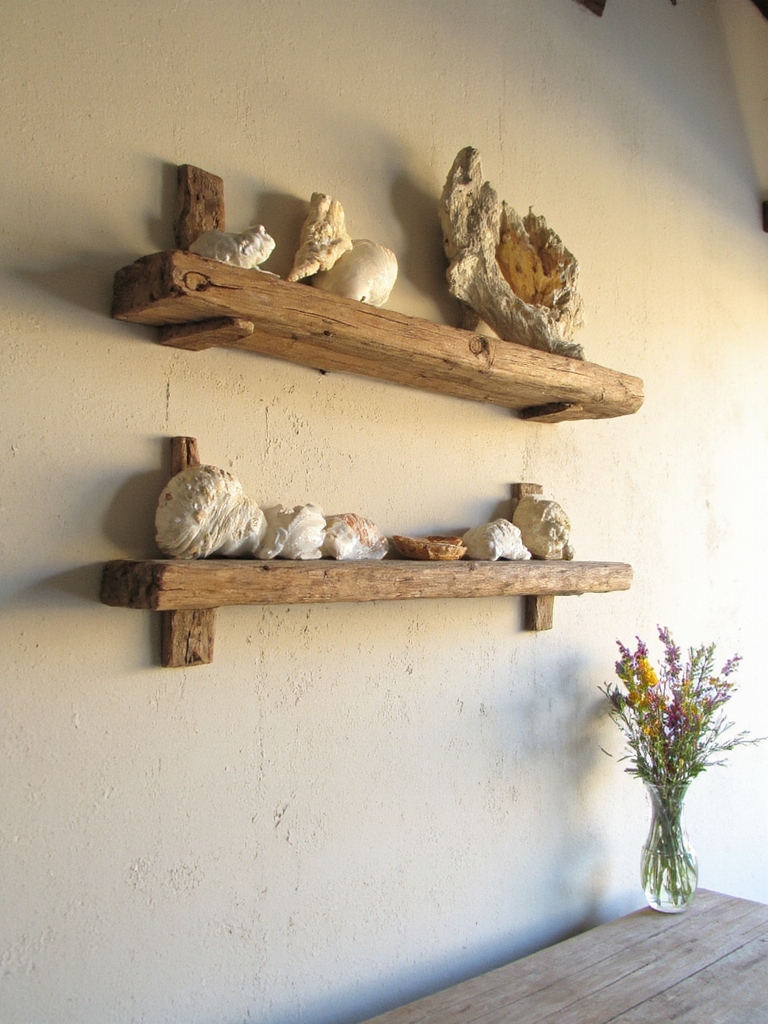 étagères en bois flotté rustiques charme