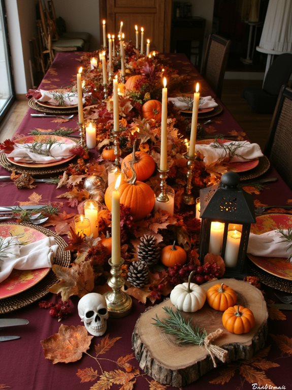 accents de table rustiques d'automne