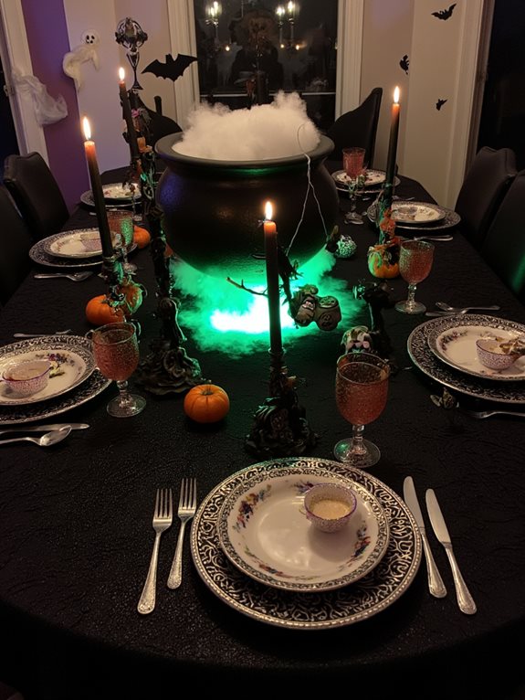 décorations de chaudron de table d'Halloween