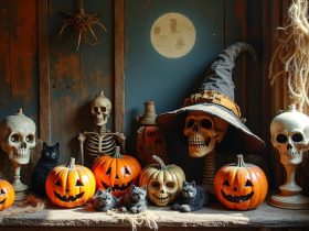 décorations d'Halloween en friperie