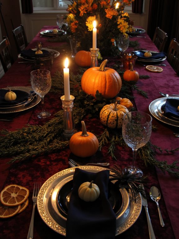 ambiance mystérieuse de nappe en velours