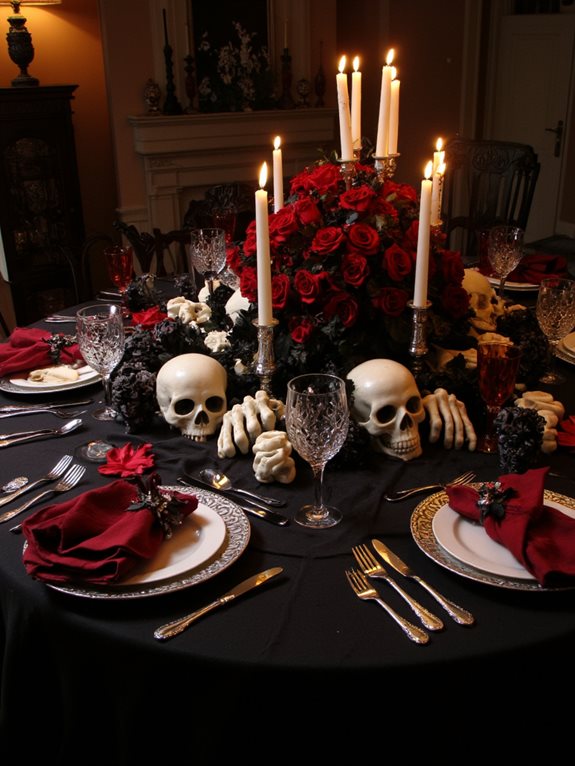 décor de crâne et d'os effrayant