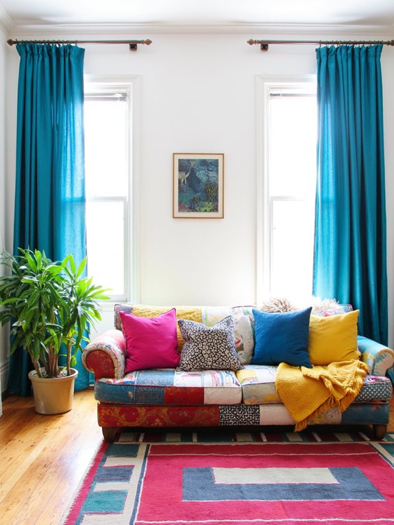 traitements de fenêtre contraste audacieux