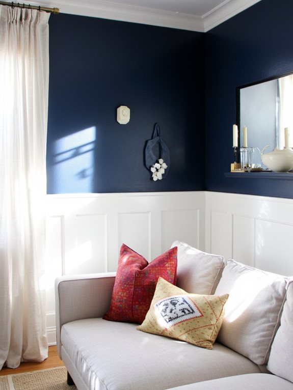 mur d'accent bleu marine en gras