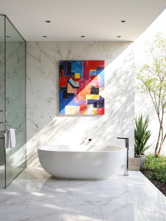 L'art transforme l'ambiance de la salle de bain