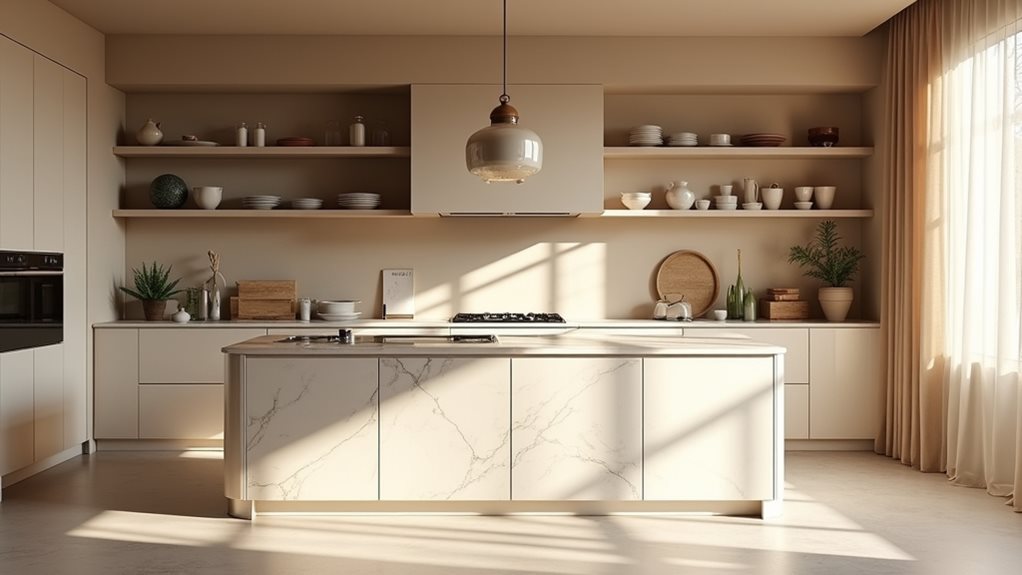 inspirations de cuisine beige et marbre