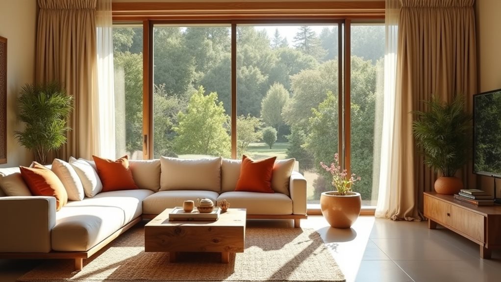 salons beige et terracotta