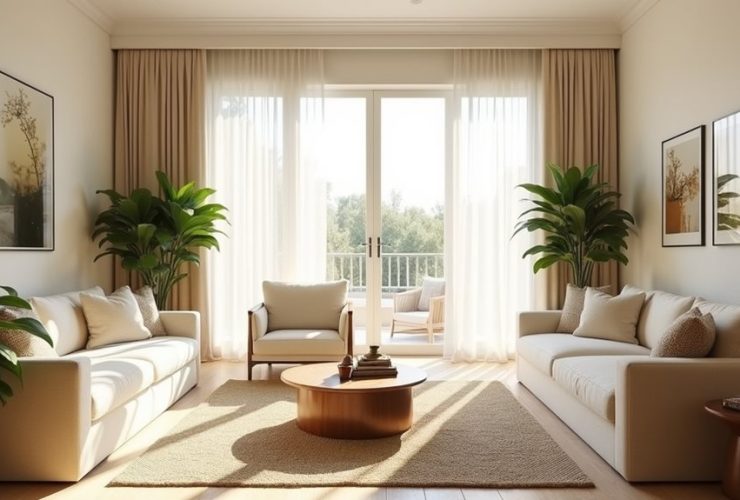 salons beiges et blancs