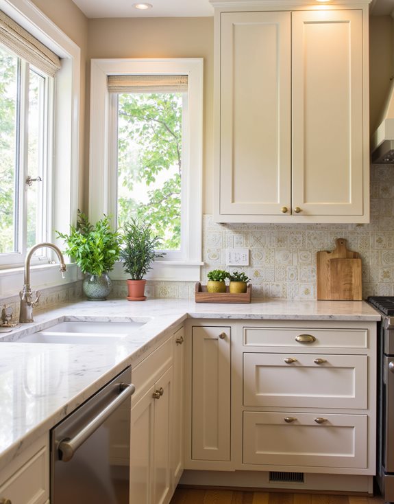 des blocs beiges améliorent le style de la cuisine