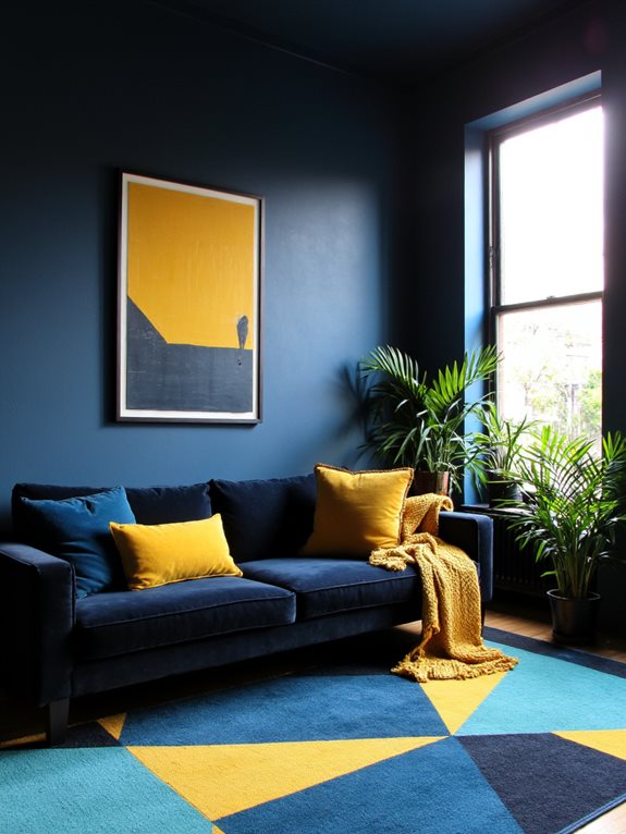 Contraste noir et bleu en gras