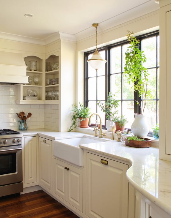 cuisine beige lumineuse et accueillante