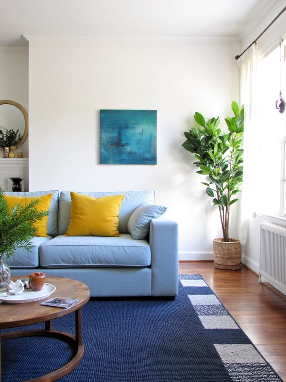 blanc éclatant rehausse le bleu