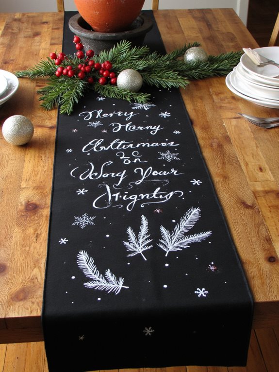 décorations de table de Noël en ardoise