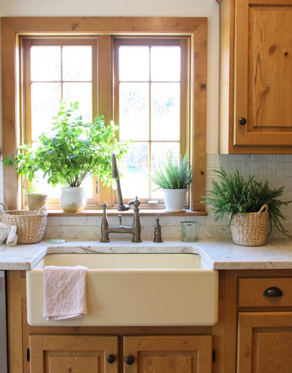 évier de ferme beige charmant