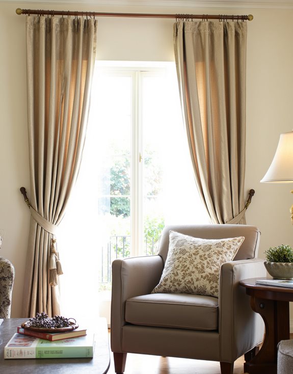 Des rideaux beiges chics élégance
