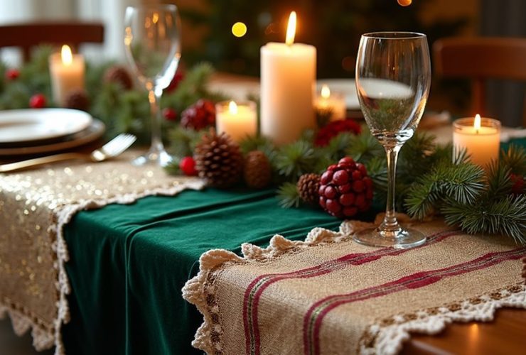 idées de chemin de table de Noël