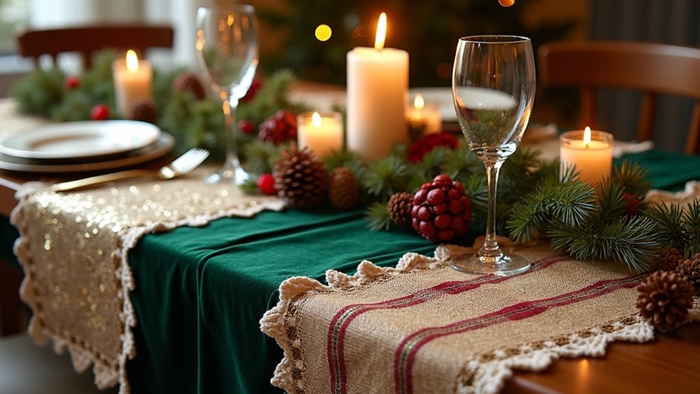 idées de chemin de table de Noël