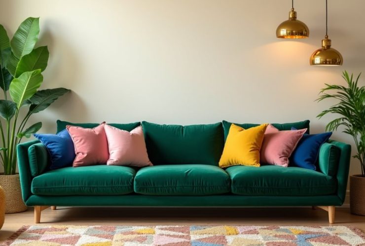 schémas de couleurs pour canapés verts