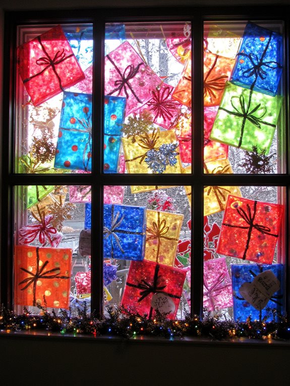 papier cadeaux coloré fenêtres