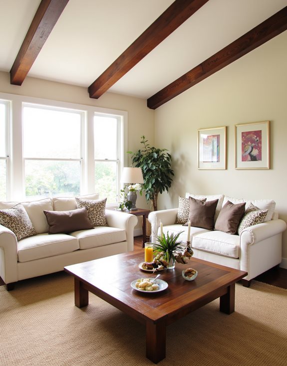 ambiance de chambre beige et cosy