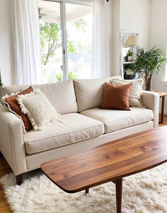 canapé beige confortable ambiance