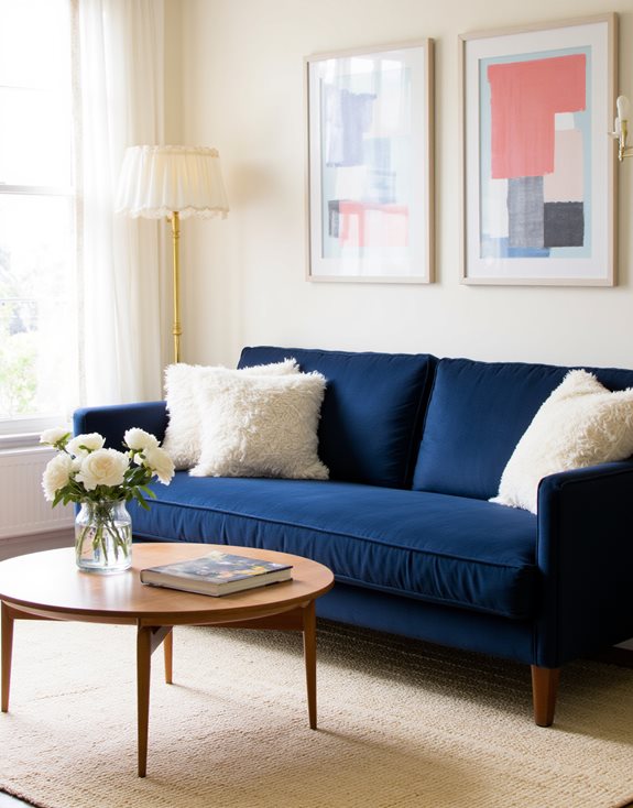 accents crème bleu douillets