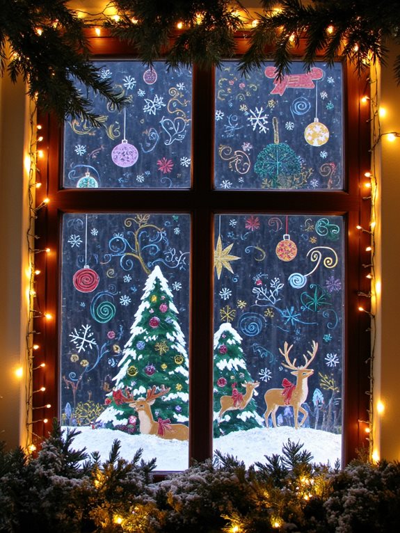 messages créatifs sur tableau noir pour fenêtres