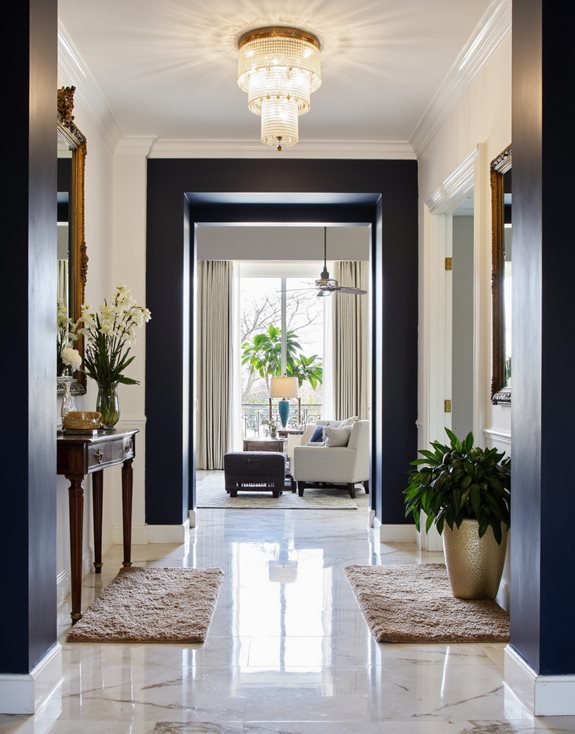 entrée dramatique avec des miroirs