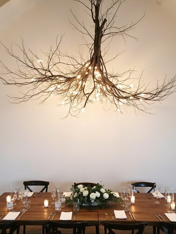 lustre en branche élégant ambiance