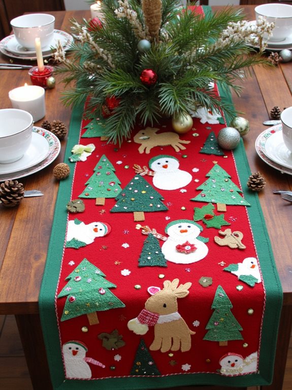 décorations de table de Noël en feutre