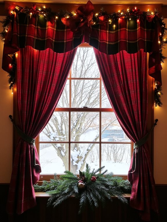 panneaux en tissu à carreaux festifs