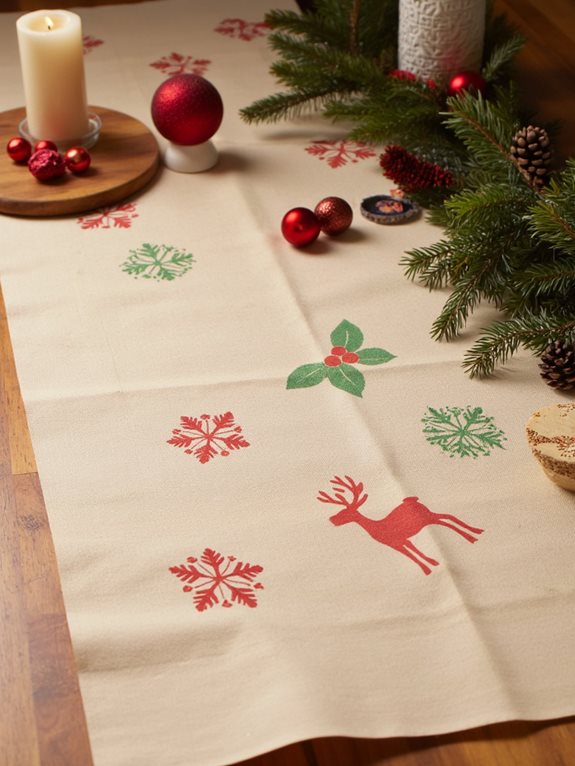 nappes de table festives estampillées