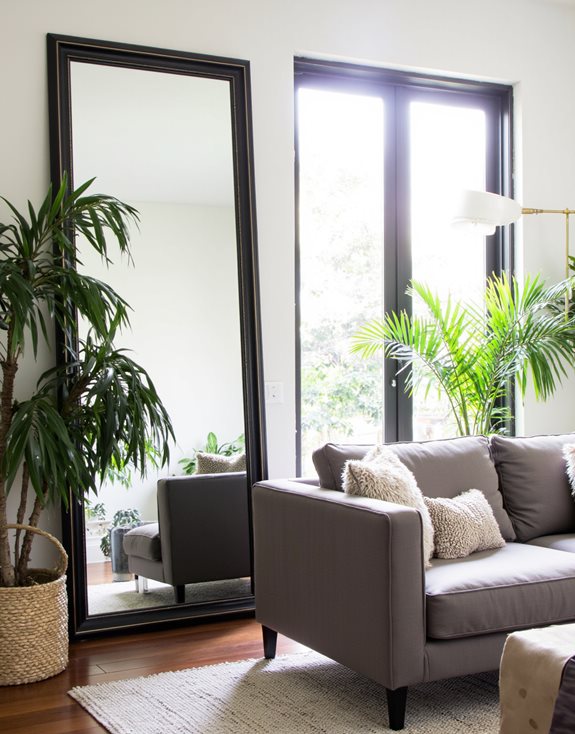 installation de miroir du sol au plafond