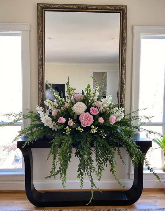 idées de décor miroir floral