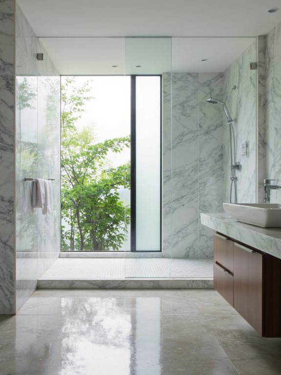 verre de douche sans cadre élégance