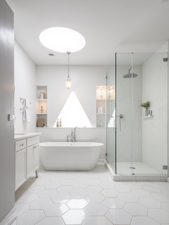 les formes géométriques transforment les salles de bains